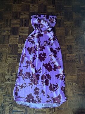 NEW Camila Coelho Lavender Strapless Floral Maxi Dress